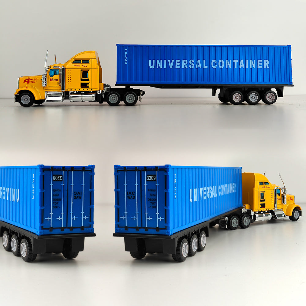 Aluminum Alloy + Plastic Simulation Container Truck Children Engineering Vehicle Toy Aluminum Alloy + Plastic Simulation Container Truck Children Engineering Vehicle Toy